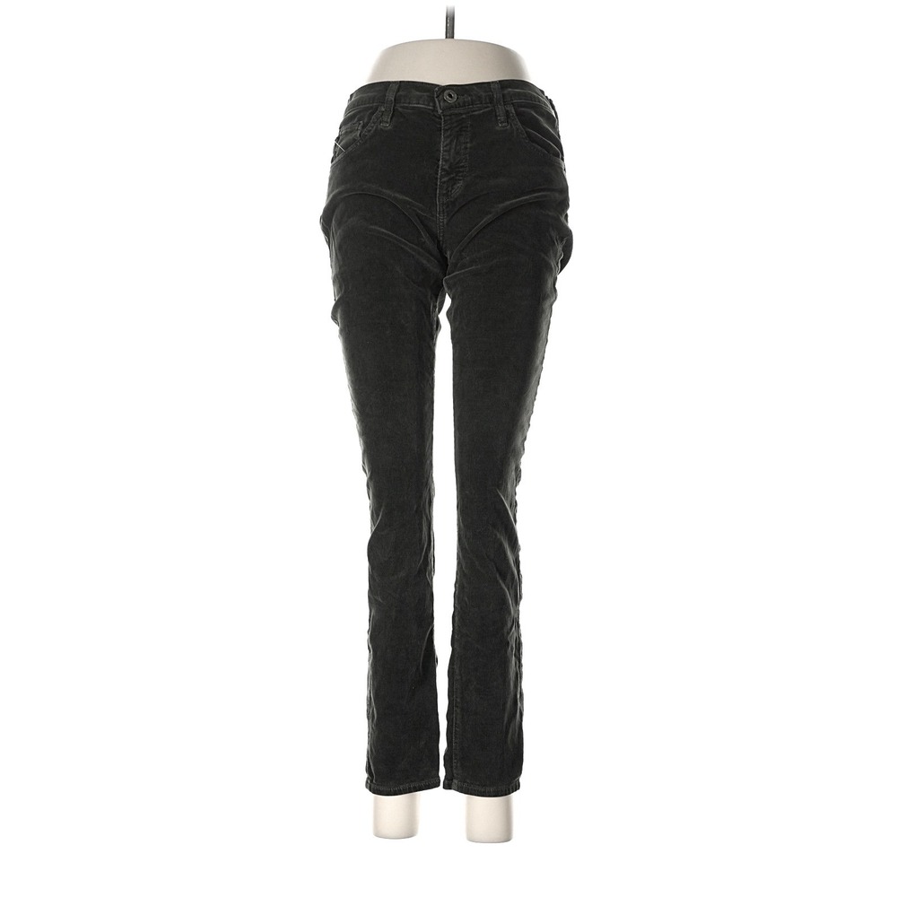 AG Adriano Goldschmied Stevie Ankle Pants Womens 32 Green Slim Straight Corduroy